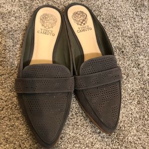 Vince Camuto Charcoal Perforated Flats